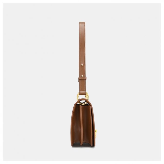 Handtaschen der amerikanischen Marke Handtasche aus glattem Leder mit einzigartiger Handtasche mit Metallverschluss 