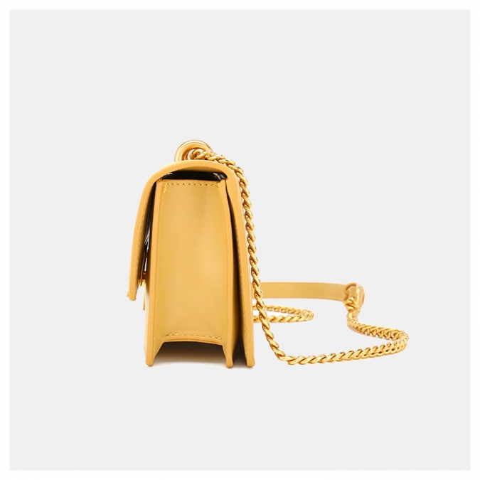 neue Design weibliche kleine goldene Kette Schulter Schultertasche mit Mentallic Lock 