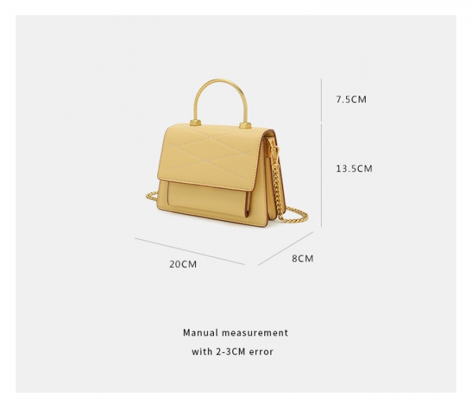 benutzerdefinierte 2020 Mode gelb Farbe Cross Body Handtaschen mit Metallgriff 