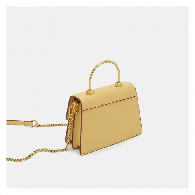 benutzerdefinierte 2020 Mode gelb Farbe Cross Body Handtaschen mit Metallgriff 