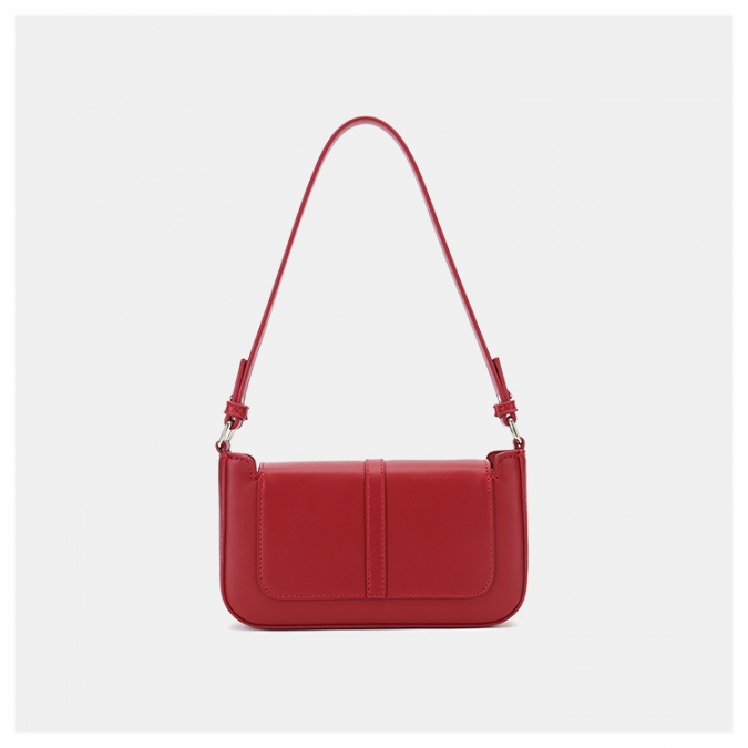 benutzerdefinierte Marke rot vegane Leder Achselhöhle Tasche Einkaufstasche für Frauen 