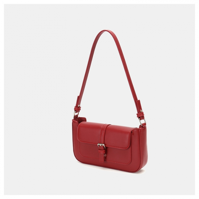 benutzerdefinierte Marke rot vegane Leder Achselhöhle Tasche Einkaufstasche für Frauen 