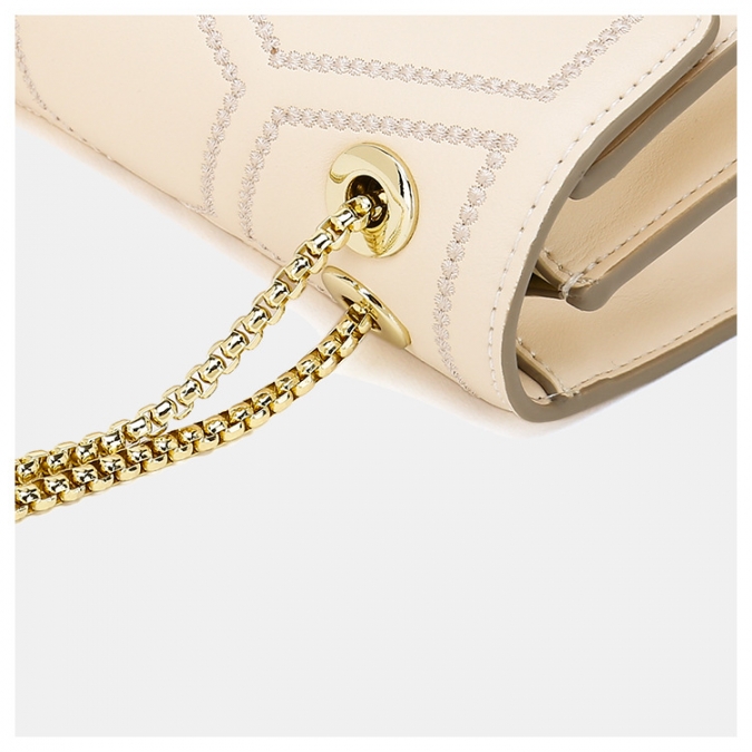 vegane bedruckte Leder-Umhängetasche kleine quadratische Frauentasche mit Metallschloss 